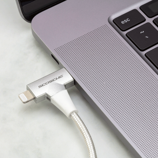 Picture of Scosche StrikeLine USB-C to USB-C / Lightning 1.2M - White