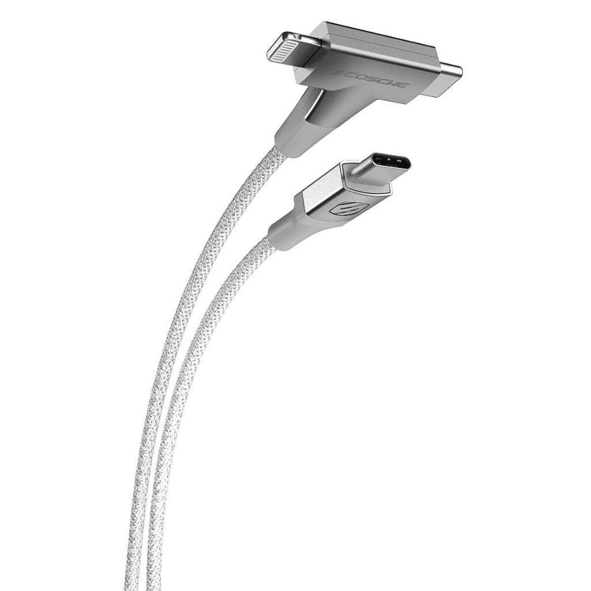 Picture of Scosche StrikeLine USB-C to USB-C / Lightning 1.2M - White