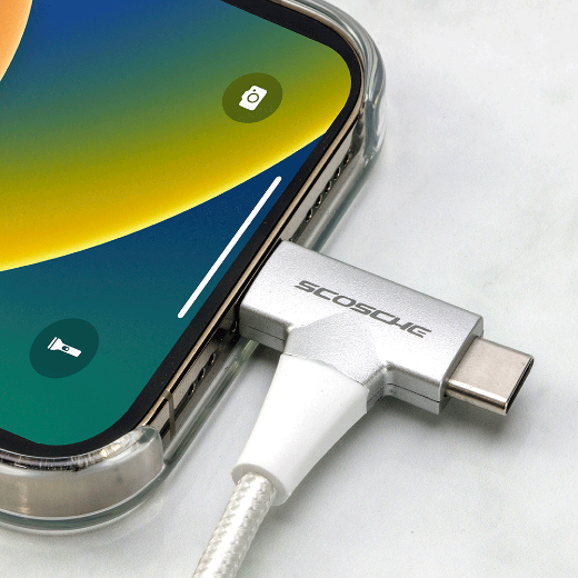 Picture of Scosche StrikeLine USB-C to USB-C / Lightning 1.2M - White