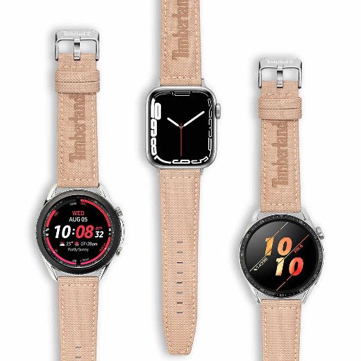 Picture of Timberland Sapo for Apple Watch 42/44/45/49mm Smart Watch 22mm Leather Strap - Nude Fabric 