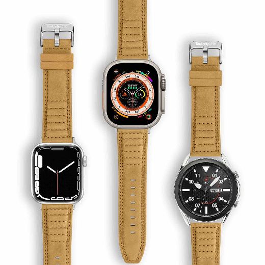 Picture of Timberland Amoskeag for Apple Watch 42/44/45/49mm Smart Watch 22mm Leather Strap - Camel