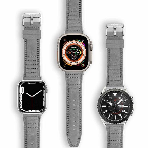 Picture of Timberland Amoskeag for Apple Watch 42/44/45/49mm Smart Watch 22mm Leather Strap - Grey