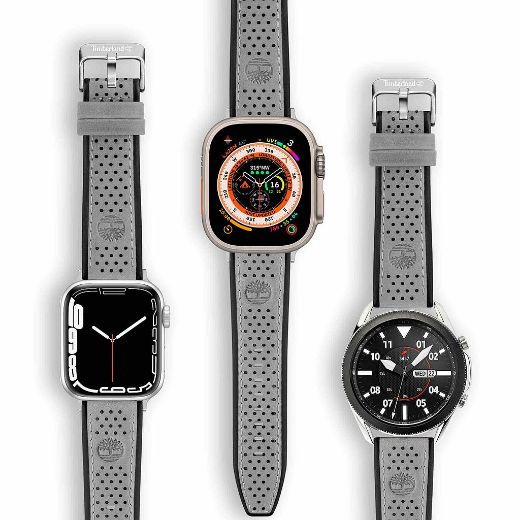 Picture of Timberland Attleboro for Apple Watch 42/44/45/49mm Smart Watch 22mm Leather Strap - Grey