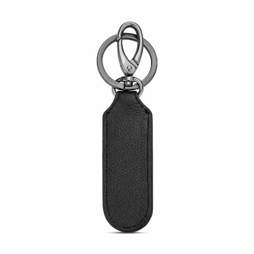 Picture of Police Orion Leather Perforated Keyring w/ Round Logo - Gung Metal/Black