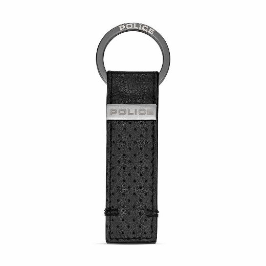 Picture of Police Orion Leather Perforated Keyring - Black