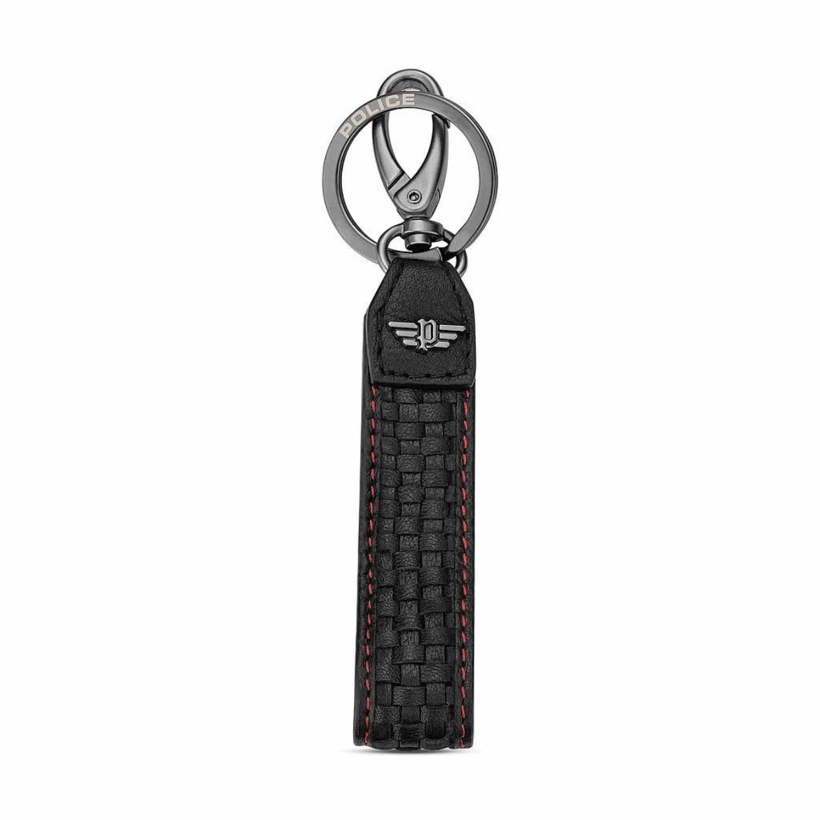 Picture of Police Cleste Leather Keyring W/ Braids - Black