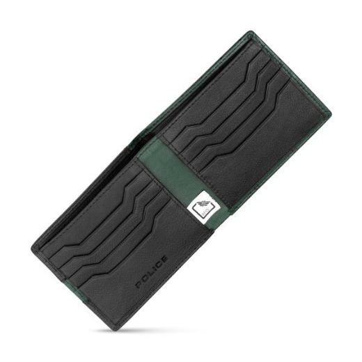 Picture of Police Echo leather Embossed Wallet - Black/Green