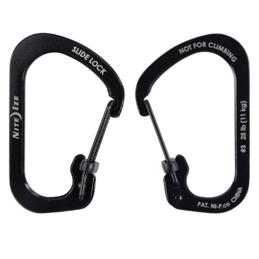 Picture of NiteIze SlideLock Carabiner Stainless Steel #3 - Black