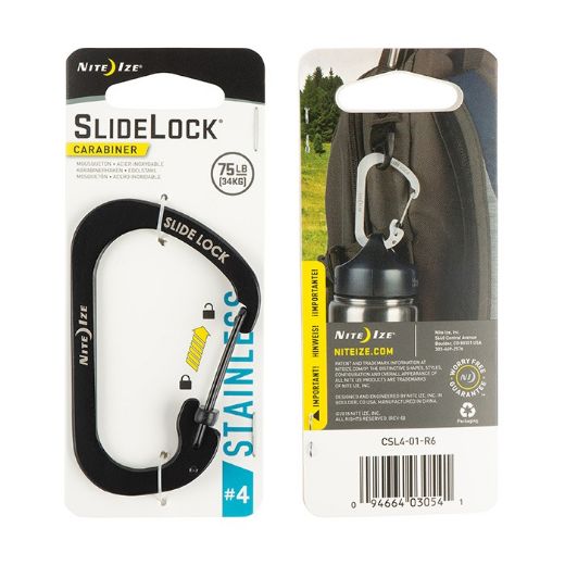 Picture of NiteIze SlideLock Carabiner Stainless Steel #4 - Black