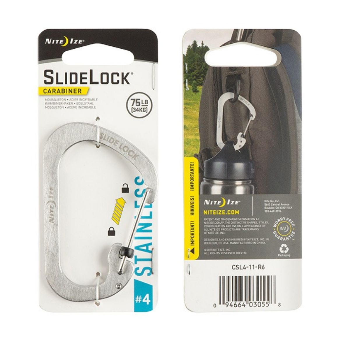 Picture of NiteIze SlideLock Carabiner Stainless #4 - Silver