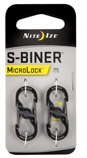 Picture of NiteIze S-Biner MicroLock Stainless Steel - 2 Pack - Black