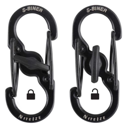 Picture of NiteIze S-Biner MicroLock Stainless Steel - 2 Pack - Black