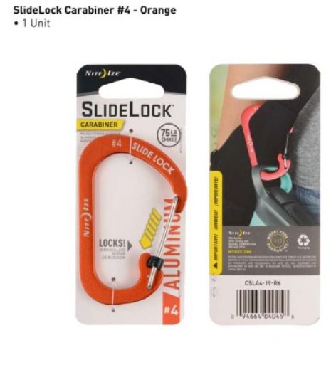 Picture of NiteIze SlideLock Carabiner Aluminum #4 - Orange