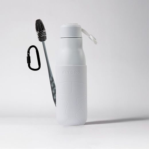 Picture of Eltoro Stainless Steel Bottle 500ml White with White Sleeve - White