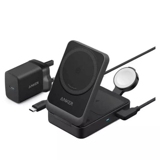 Picture of Anker MagGo Wireless Charging Station 15W Foldable 3 in 1 - Black