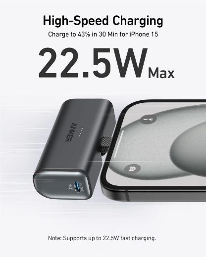 Picture of Anker Nano Power Bank 22.5W Built In USB-C Connector 5000mAh - Black