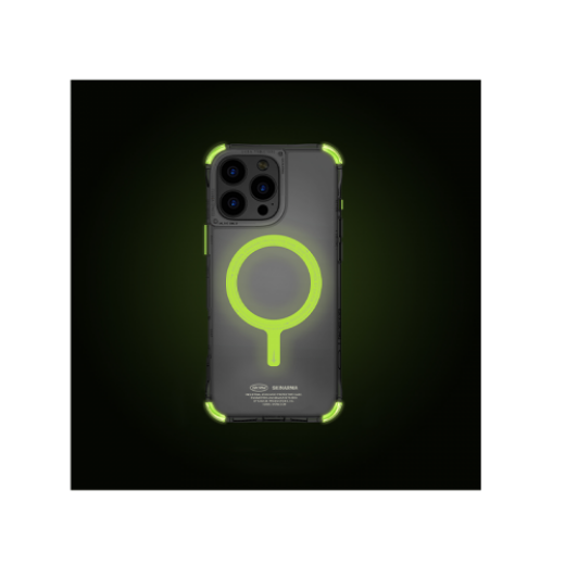 Picture of Skinarma Case for iPhone 16 Pro Max Saido Mag-Charge (Niteglow Edition) - Lime Green