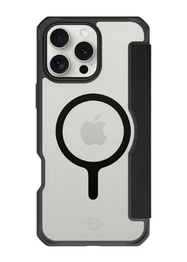 Picture of Itskins Hybrid Folio Case With Magsafe for iPhone 16 Pro Max  6.9-inch - Black With Recycle Leather