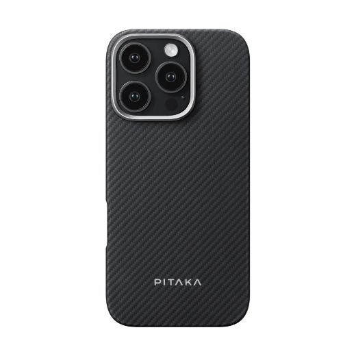 Picture of Pitaka Woven Slim Case for iPhone 16 Pro - Black/Grey