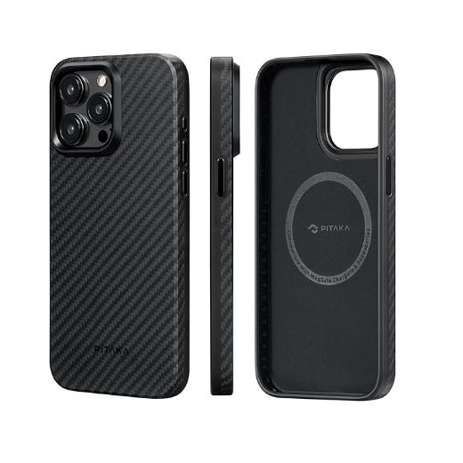 Picture of Pitaka Protective Slim Case for iPhone 15 Pro Max - Black /Grey