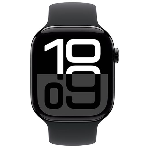 Picture of Apple Watch S10 GPS 46mm Jet Black Aluminium Case with Sport Band - Black