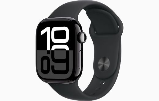 Picture of Apple Watch S10 GPS 42mm Jet Black Aluminium Case with Sport Band - Black