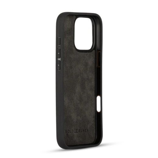 Picture of Gold Black CrocPrestige with Fingerstrap Case for iPhone 16 Pro - Black