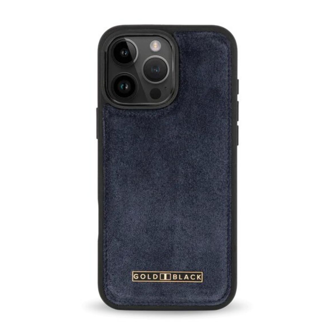 Picture of Gold Black Luxe Suede Case for iPhone 16 Pro Max - Navy Blue