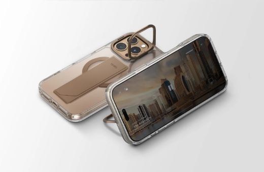 Picture of Uniq Hybrid Heldro Max Magclick with Camera Stand Case for iPhone 16 Pro - Lucent Clear