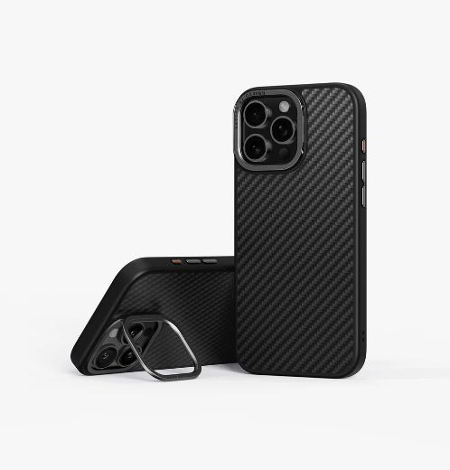 Picture of Uniq Hybrid Keva Magclick Charging with Camera Stand Case for iPhone 16 Pro - Carbon Black