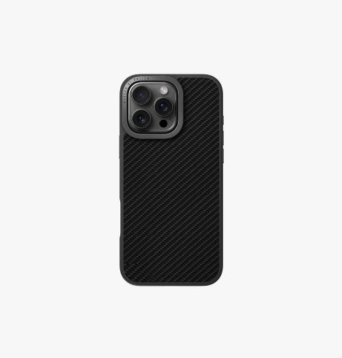 Picture of Uniq Hybrid Keva Magclick Charging with Camera Stand Case for iPhone 16 Pro - Carbon Black