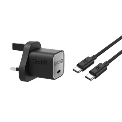 Picture of Ravpower PD 20W Wall Charger + USB-C to USB-C Cable - Black