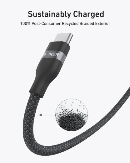 Picture of Anker USB-C to USB-C Cable 240W (Upcycled-Braided) (1.8m/6ft) - Black