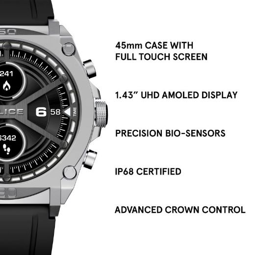 Picture of Police Smart Watch - Silver Glossy