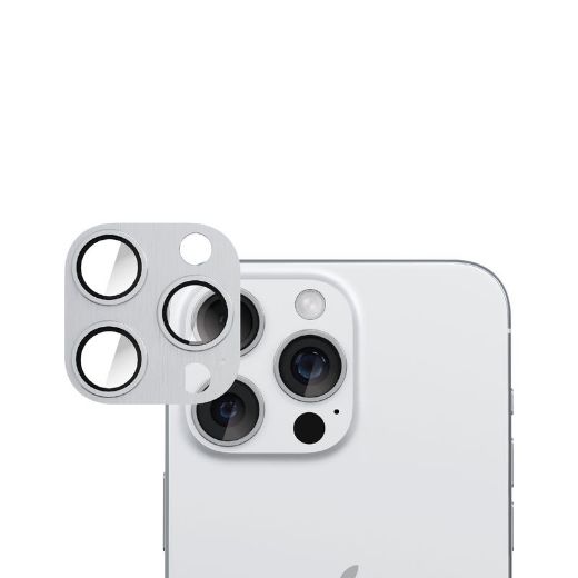 Picture of Smartix Premium Aluminum Camera Lens Protector for iPhone 16 Pro/16 Pro max - White 