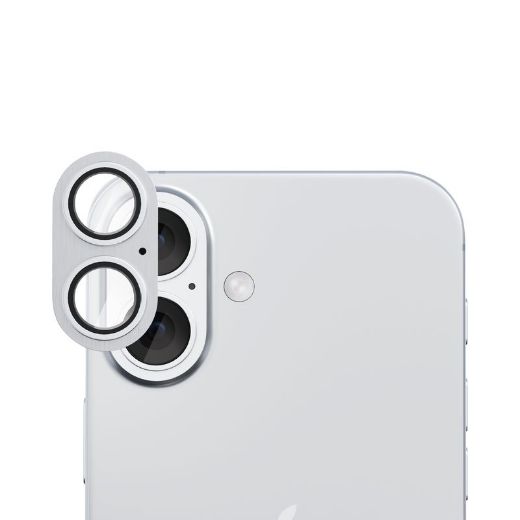 Picture of Smartix Premium Aluminum Camera Lens Protector for iPhone 16/16 Plus - White