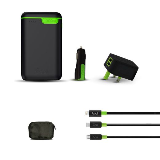 Picture of Goui Bundle Kigo 10000mAh,Home Charger 20,Car Charger,iPhone Cable,Typ C Cable, Micro,Bag