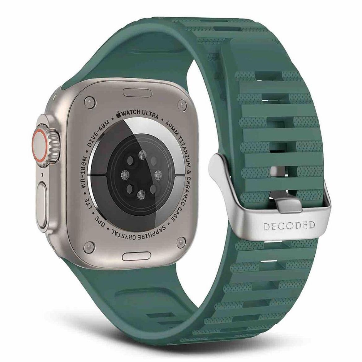 Picture of Decoded Silicone Ultra Traction Strap for Apple Watch 49/45/44/42mm - Sage Leaf Green