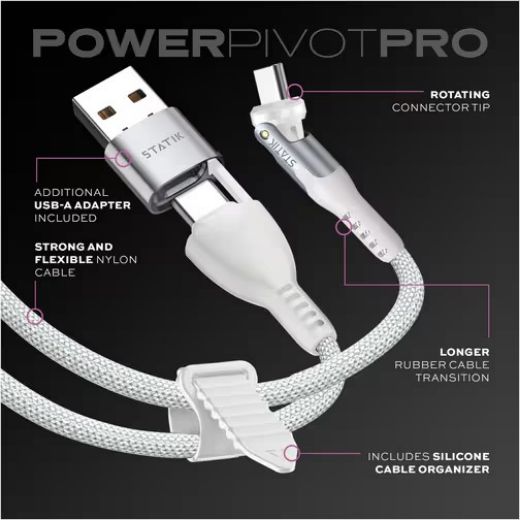 Picture of Statik PowerPivot Pro 100w Nylon Braided C-C Cable 1.8M