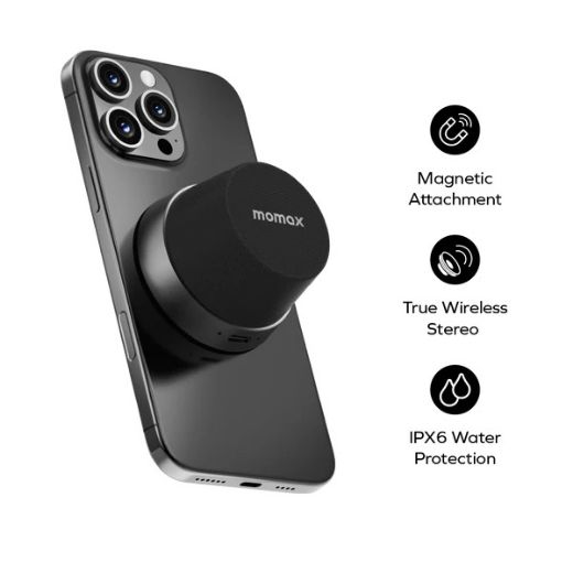 Picture of Momax Vibe Go Magnetic Wireless speaker - Black