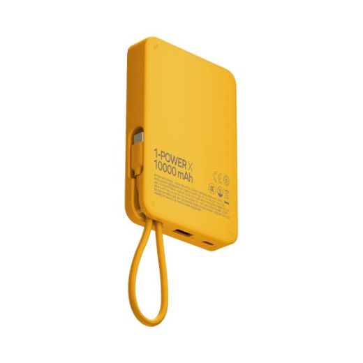 Picture of Momax 1-Power X Battery Pack 10000mAh with Built-in USB-C Cable - Yellow