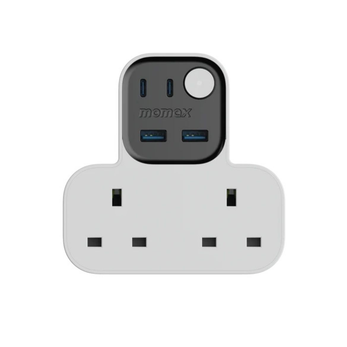 Picture of Momax 1-Charge Work Flow T-shaped Extention 2 Socket with USB - White