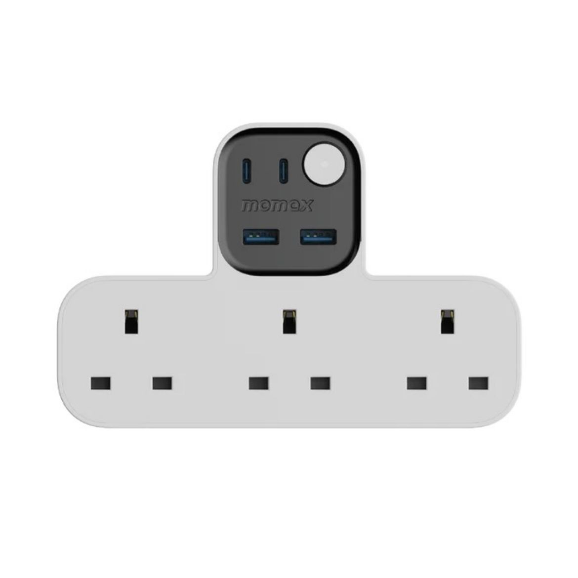 Picture of Momax 1-Charge Work Flow T-shaped Extention 3 Socket with USB - White