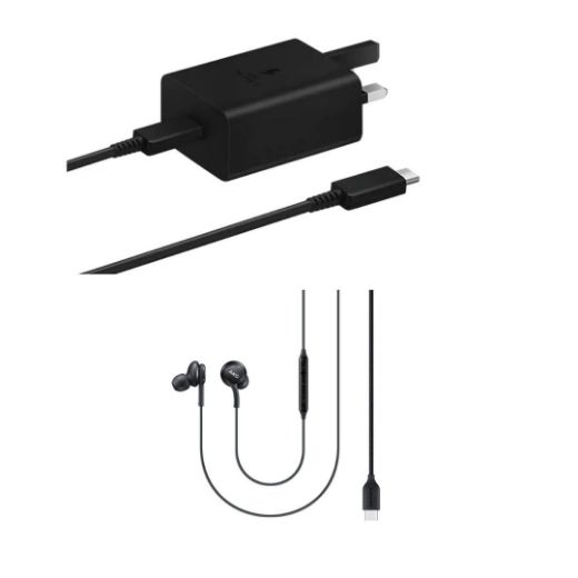 Picture of Samsung 45W Power Adapter with USB-C Cable 1.8M & USB-C Wired Headset - Black