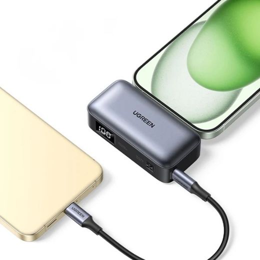 Picture of Ugreen 5000mAh Power Bank with Built-in USB-C Connector - Gray