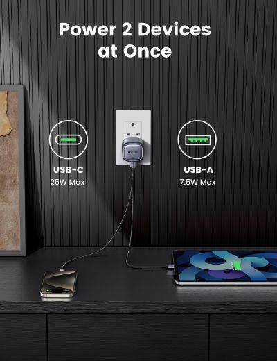 Picture of Ugreen Nexode 2 Ports GaN Fast Charge 35W Adapter - Space Gray