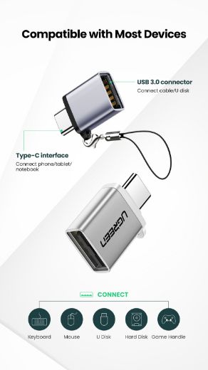 Picture of Ugreen USB-C to USB-A Adapter - Gray