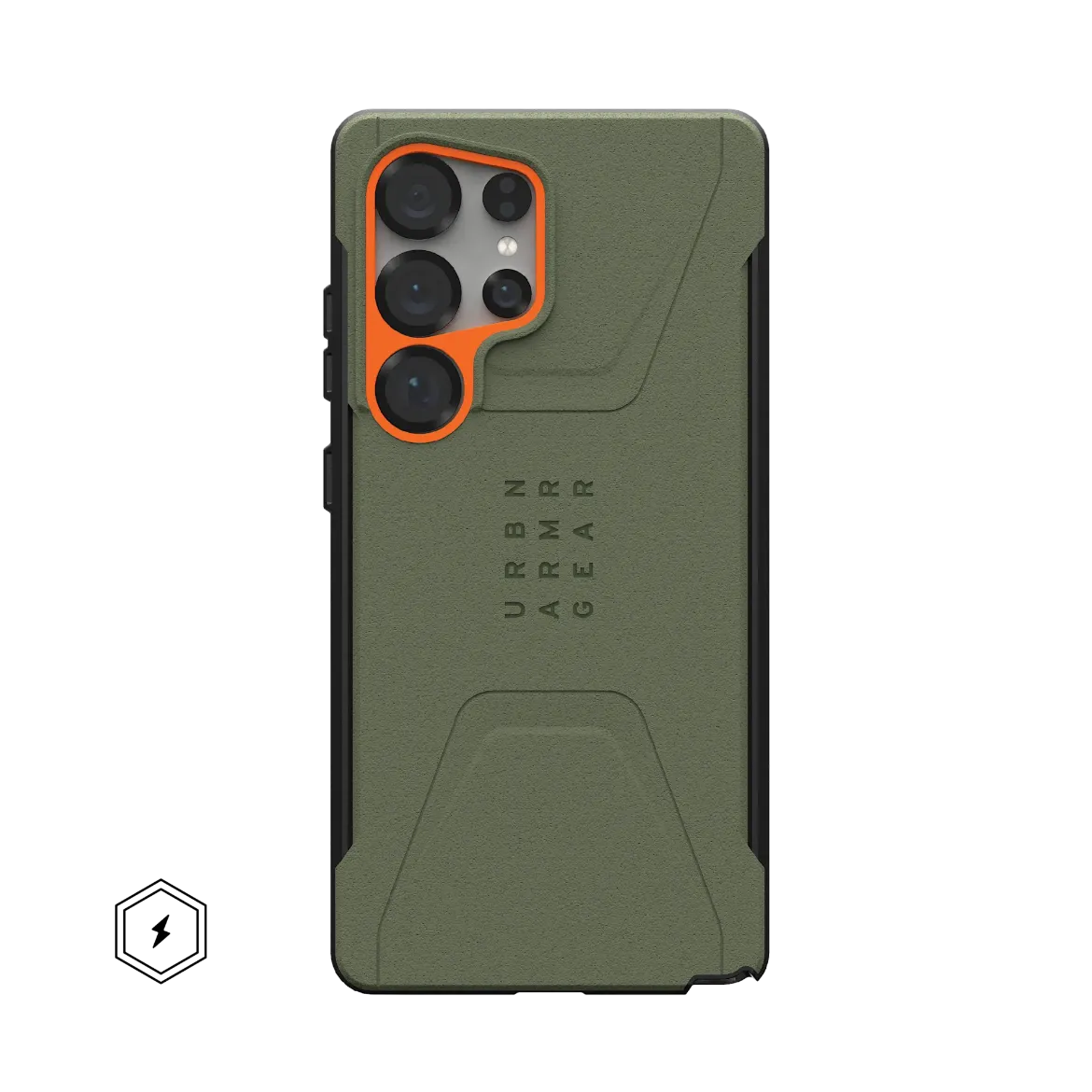 Picture of UAG Civilian MagSafe Case for Samsung Galaxy S25 Ultra - Olive Drab/Orange