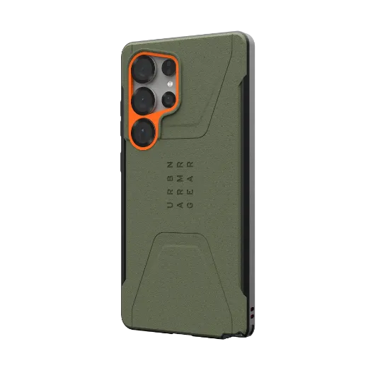 Picture of UAG Civilian MagSafe Case for Samsung Galaxy S25 Ultra - Olive Drab/Orange