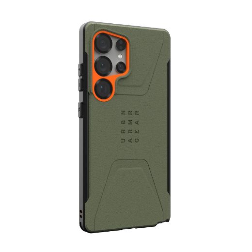 Picture of UAG Civilian MagSafe Case for Samsung Galaxy S25 Ultra - Olive Drab/Orange